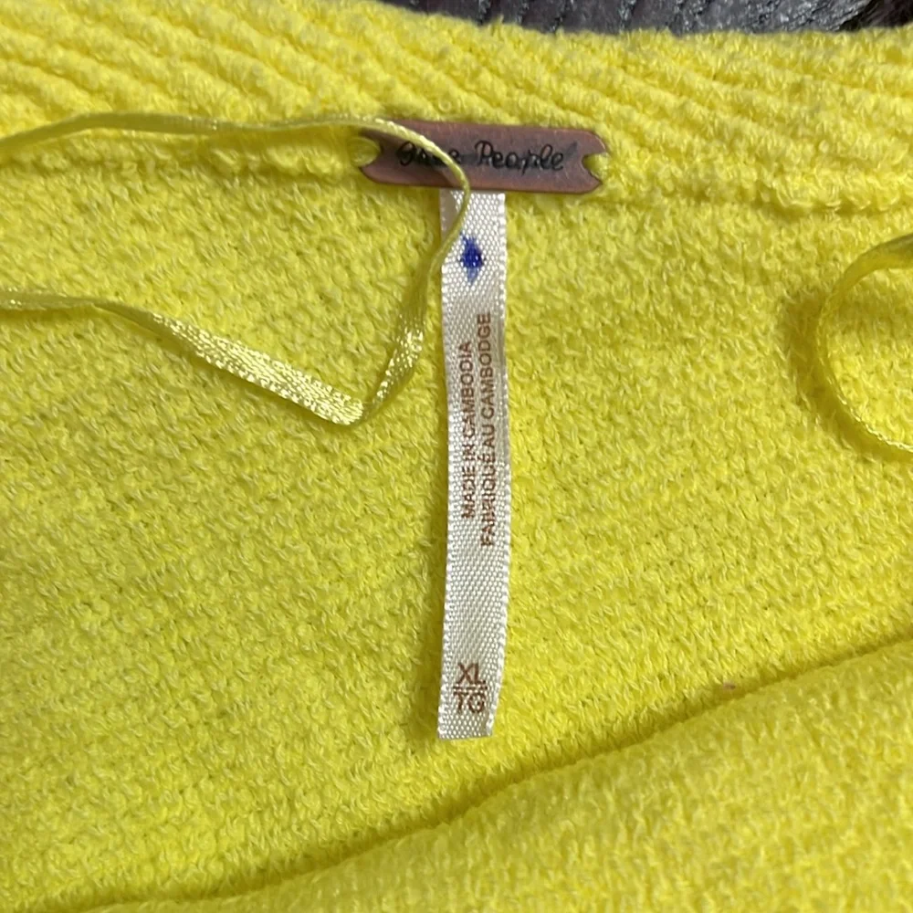Free People Sunny Yellow Off-Shoulder Knit Sweater